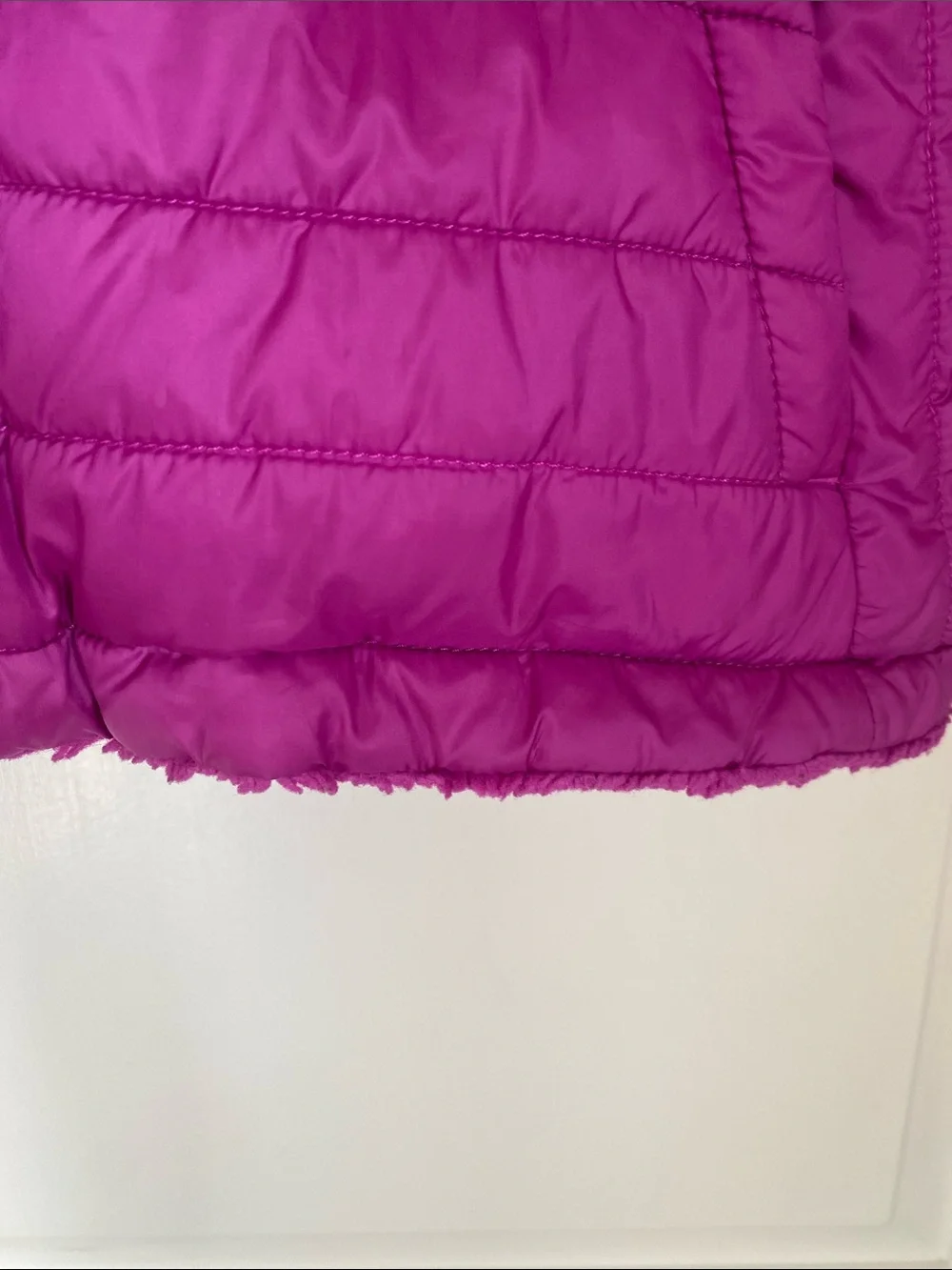 The North Face Girls' Reversible Mossbud Swirl Jacket Puffer Magenta L (14/16)